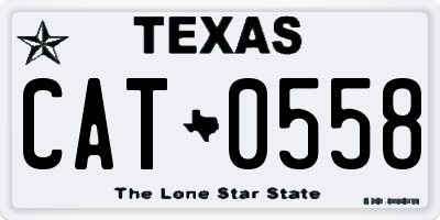 TX license plate CAT0558