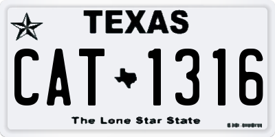 TX license plate CAT1316