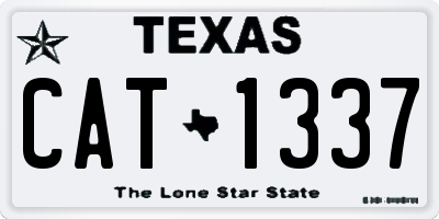 TX license plate CAT1337
