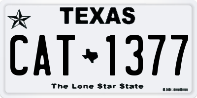 TX license plate CAT1377