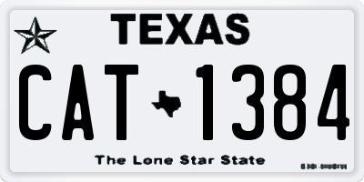 TX license plate CAT1384