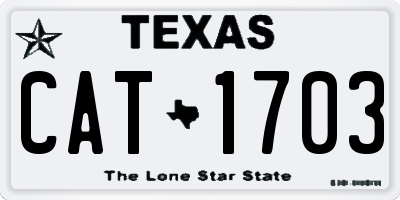 TX license plate CAT1703