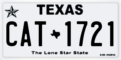 TX license plate CAT1721