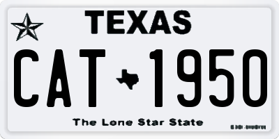 TX license plate CAT1950