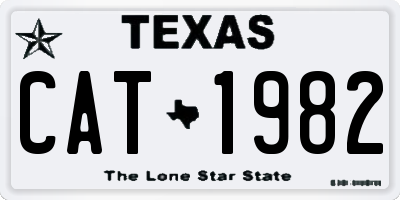 TX license plate CAT1982