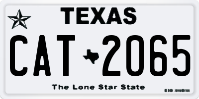 TX license plate CAT2065