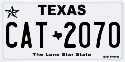 TX license plate CAT2070