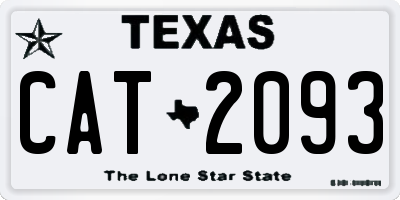 TX license plate CAT2093