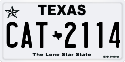 TX license plate CAT2114