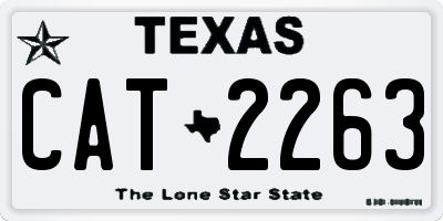 TX license plate CAT2263