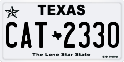 TX license plate CAT2330