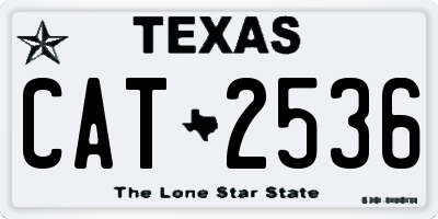 TX license plate CAT2536
