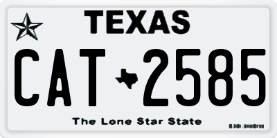TX license plate CAT2585