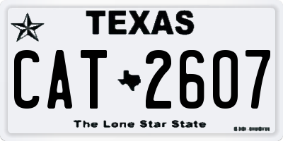 TX license plate CAT2607