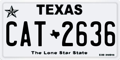 TX license plate CAT2636