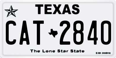 TX license plate CAT2840