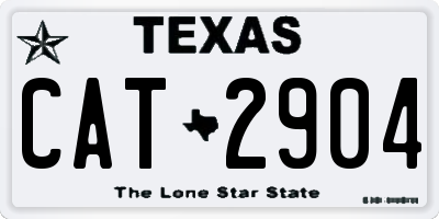 TX license plate CAT2904