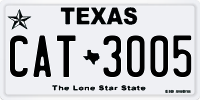TX license plate CAT3005
