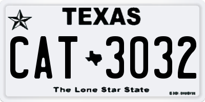TX license plate CAT3032