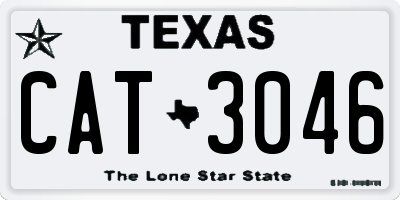 TX license plate CAT3046