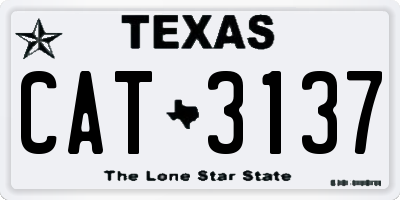 TX license plate CAT3137