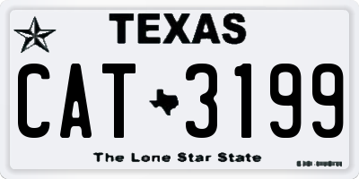 TX license plate CAT3199