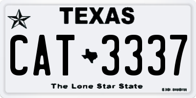 TX license plate CAT3337