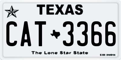 TX license plate CAT3366