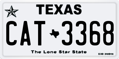 TX license plate CAT3368