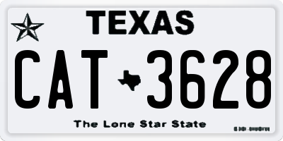 TX license plate CAT3628