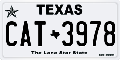 TX license plate CAT3978