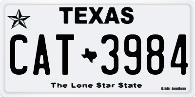 TX license plate CAT3984