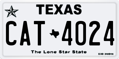 TX license plate CAT4024