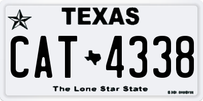 TX license plate CAT4338