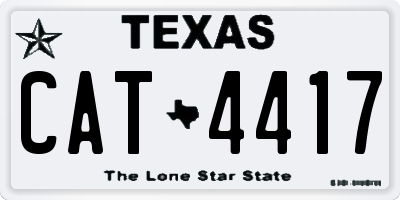 TX license plate CAT4417
