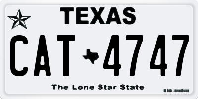 TX license plate CAT4747