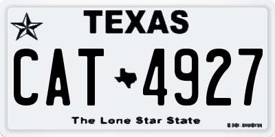 TX license plate CAT4927