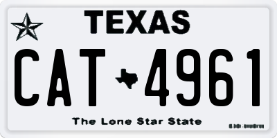 TX license plate CAT4961