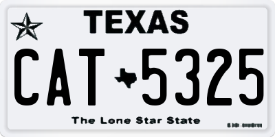 TX license plate CAT5325