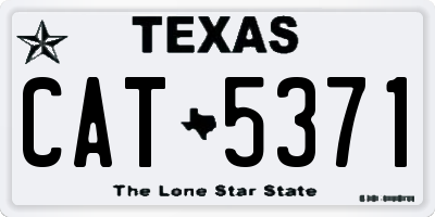 TX license plate CAT5371