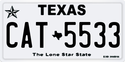 TX license plate CAT5533