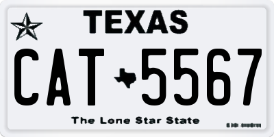TX license plate CAT5567