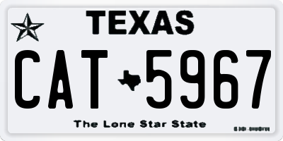 TX license plate CAT5967