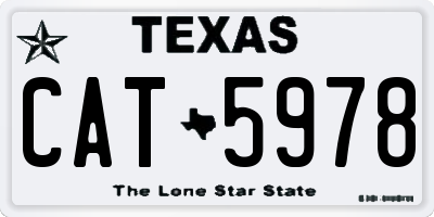 TX license plate CAT5978