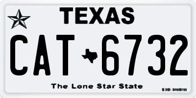 TX license plate CAT6732