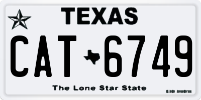 TX license plate CAT6749