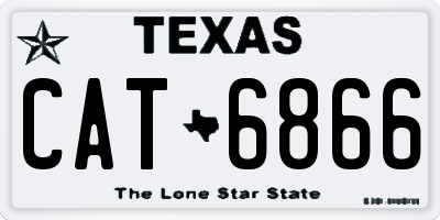 TX license plate CAT6866