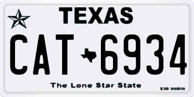 TX license plate CAT6934