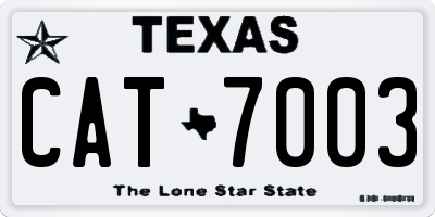 TX license plate CAT7003