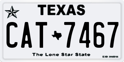 TX license plate CAT7467